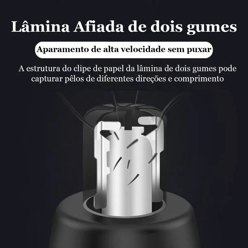 KM-6511 - Máquina de Acabamento 2 em 1 Original Kemei para Barba, Cabelo, Nariz e Orelha, Aparador Portátil Versátil