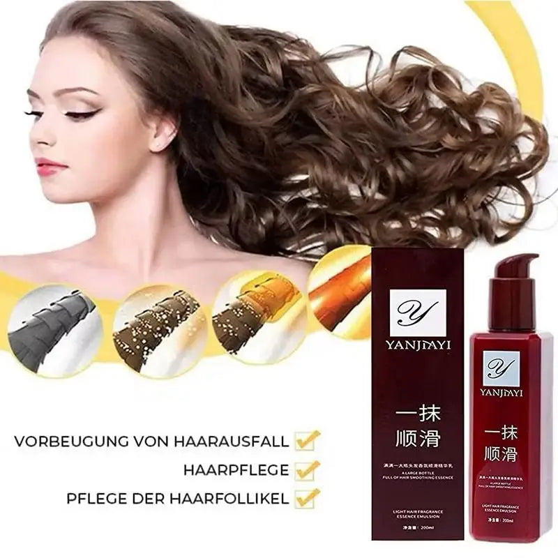 Essência de Cuidados com o Cabelo Yanjiayi Nutre e Restaura a Maciez de Todos os Tipos.