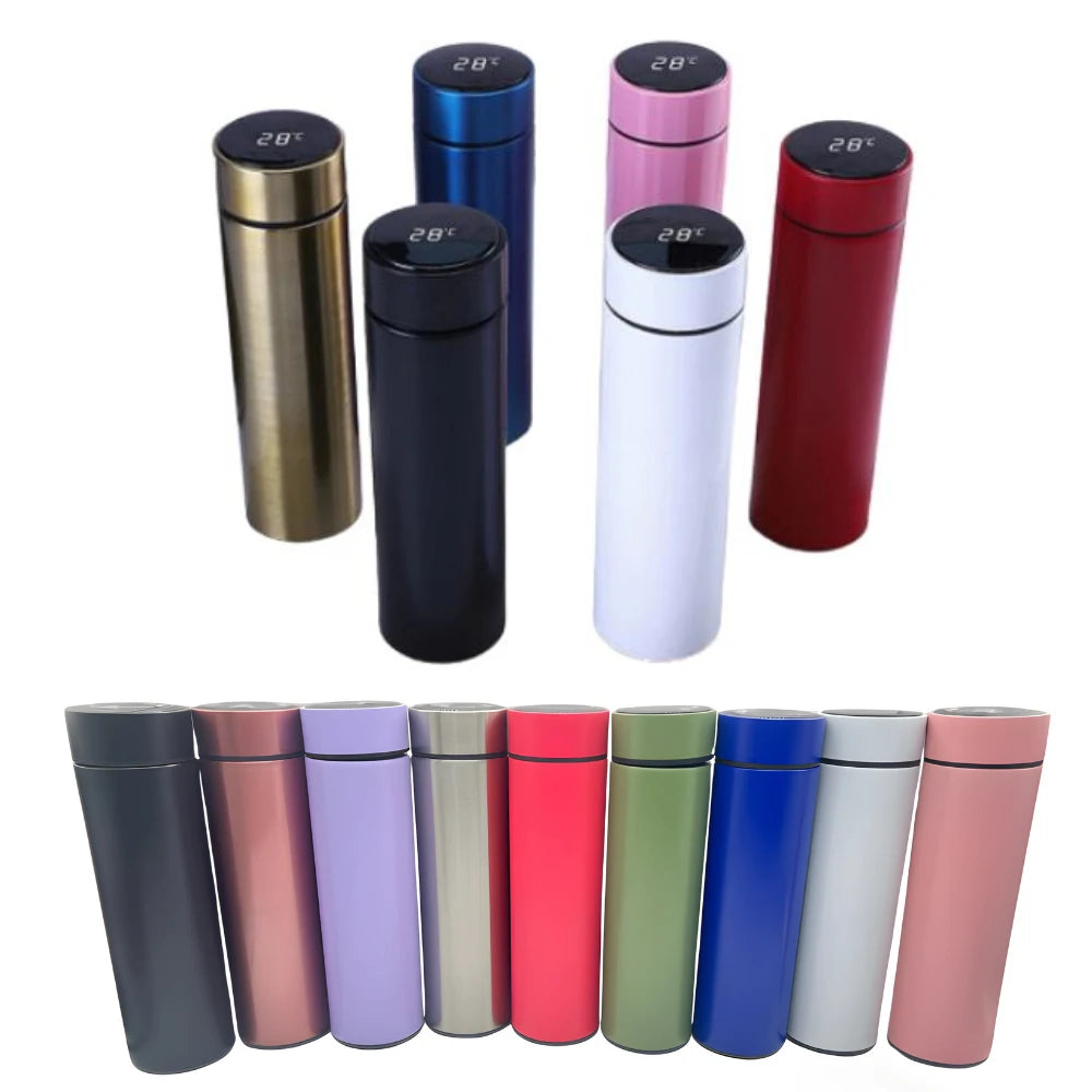 Garrafa Térmica Inox, Sensor de Temperatura Digital Inteligente Led para bebida quente e fria