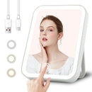 Espelho de Maquiagem LED Recarregável via USB - 3 Camadas com Toque Sensível e 3 Níveis de Iluminação