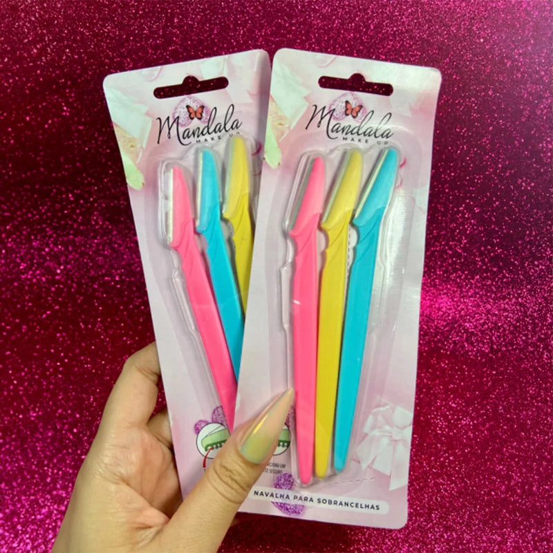 Kit com 3 Aparelhos de Barbear para Sobrancelhas e Rosto