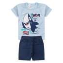 Kit 2 Conjuntos de Roupas Masculinas Infantis para Bebês Blusa Infantil e Camisa Bermuda Primavera Verão