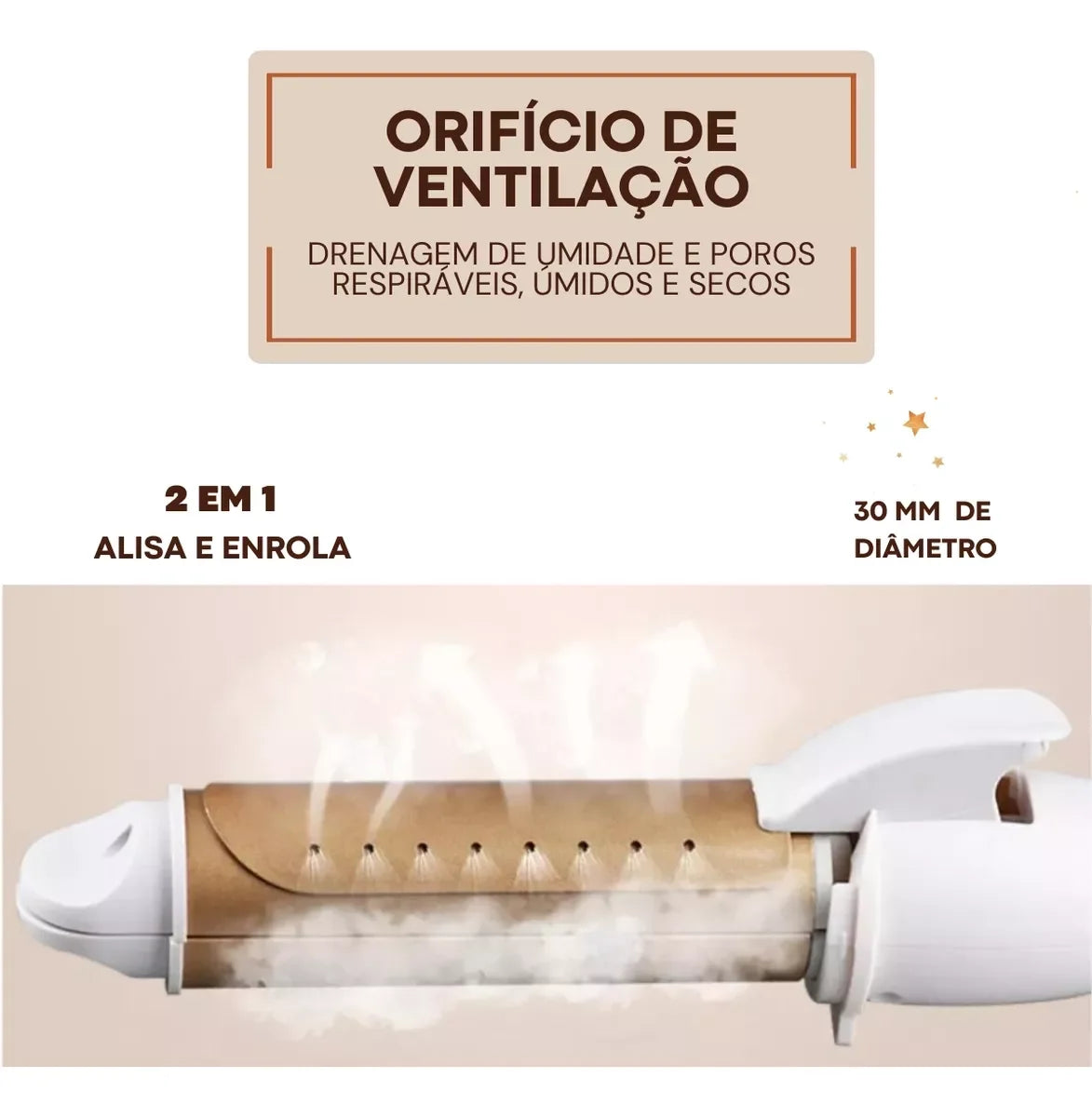 Mini Alisador e Modelador Profissional 2 em 1 Bivolt Cabelos Lisos e Cacheados Versáteis com Praticidade