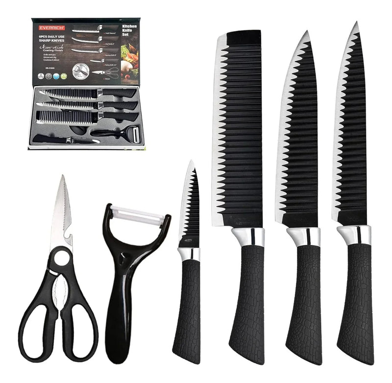Kit Completo de Facas de Cozinha Profissionais-Conjunto Premium-Facas de Alta Qualidade para Preparação e Corte