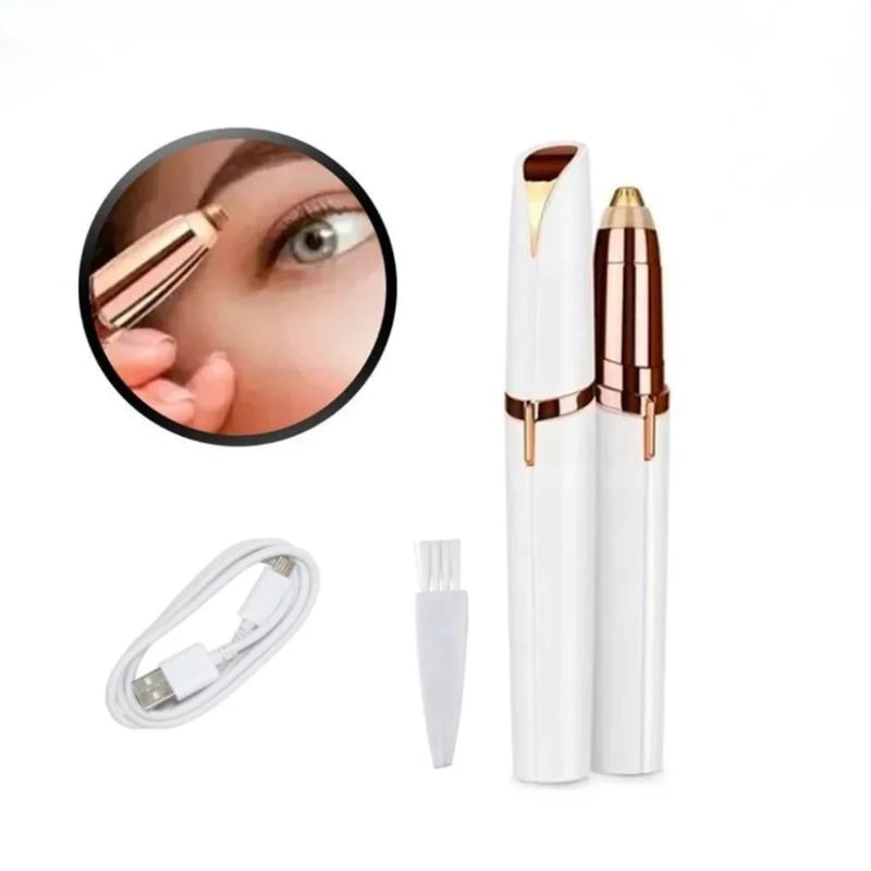 Caneta Depiladora Trimmer para Sobrancelhas, Nariz, Bumbum. Portátil, USB Recarregável Elétrico