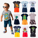 Kit 2 Conjuntos de Roupas Masculinas Infantis para Bebês Blusa Infantil e Camisa Bermuda Primavera Verão