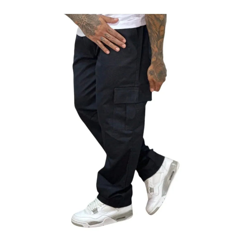 KIT DE CALÇAS CARGO C/3 MASCULINO GRANDE SKATE CASUAL BOLSOS FECHAMENTO CORDÃO ELÁSTICO