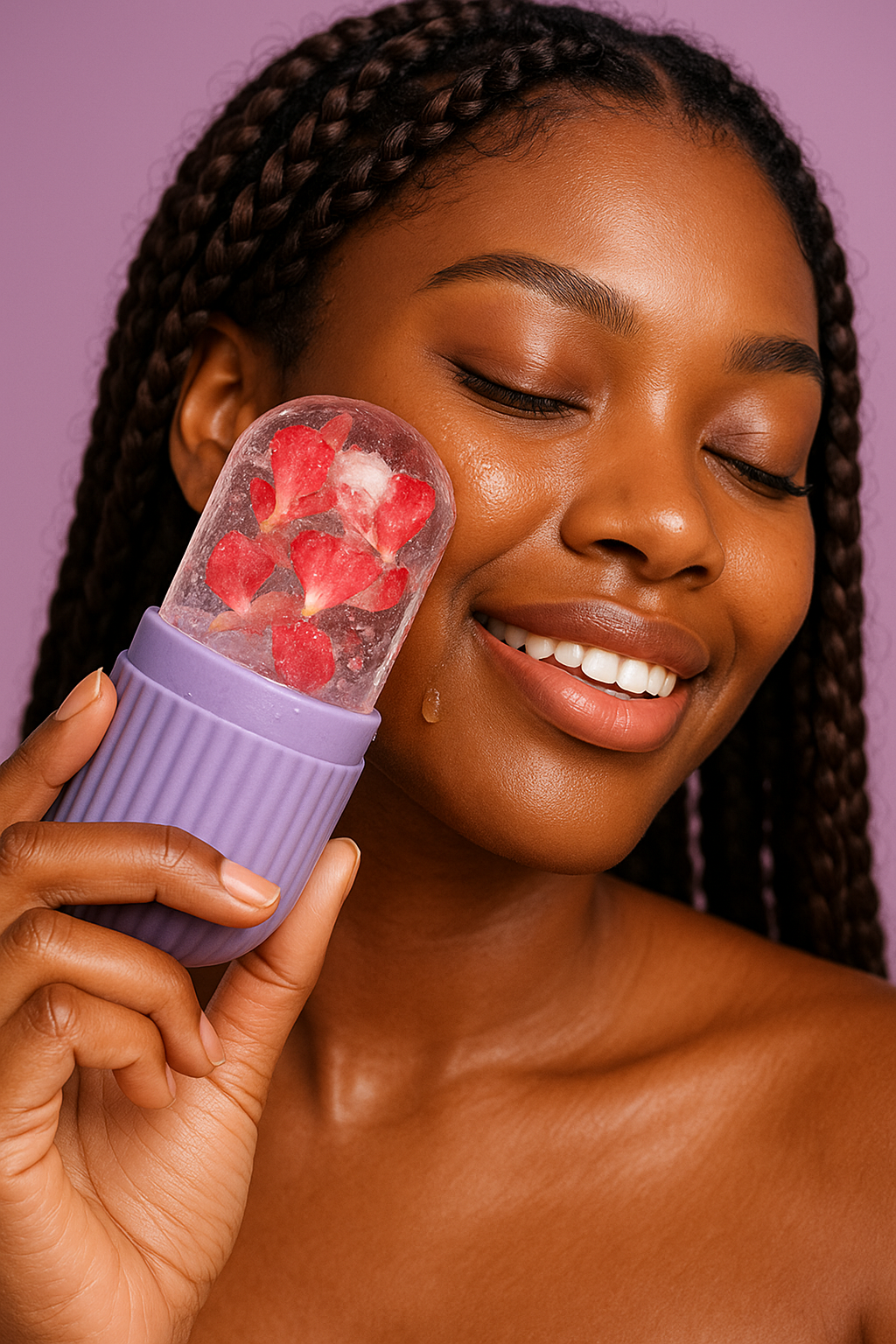 Rolo de Gelo para Rosto Massagem Facial Massageador de Silicone