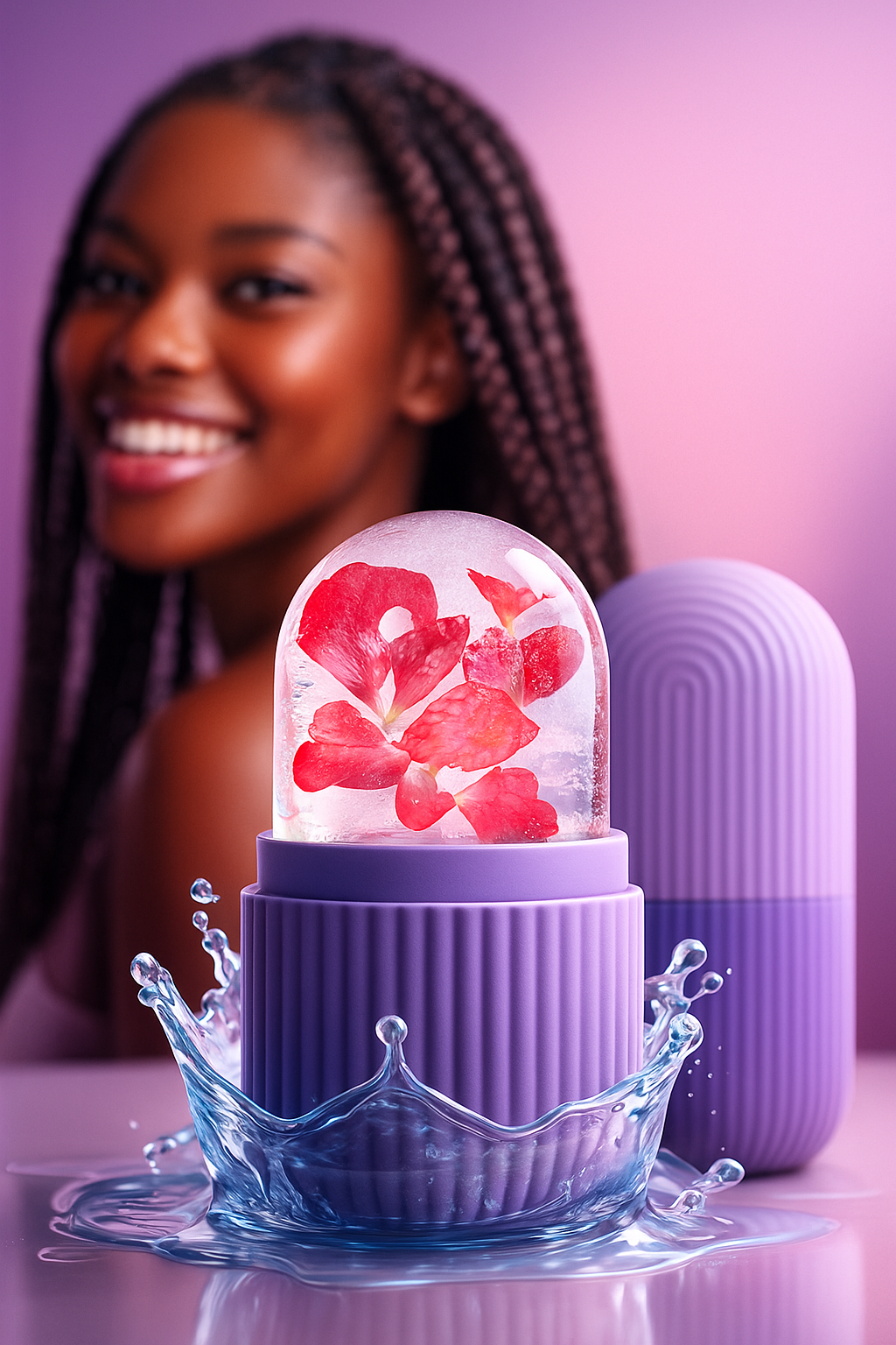 Rolo de Gelo para Rosto Massagem Facial Massageador de Silicone