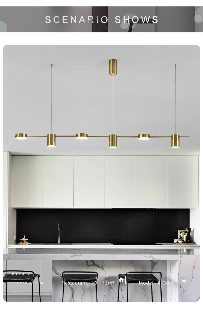 Lustres modernos para sala de estar com LED Mesa de jantar Lustre de teto Luminária suspensa para cozinha Lâmpada de iluminação interna regulável
