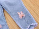 1-5 Years Children Girls Jeans Autumn Cropped Trousers Kids Spring Flare Pants Girls Bottoms