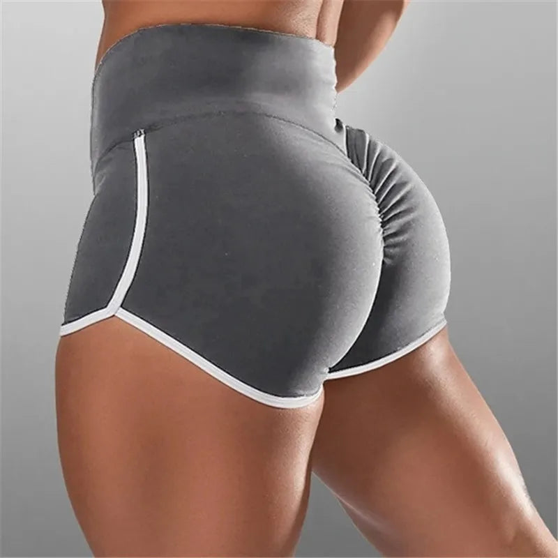 Novo Verão Esporte Shorts Mulheres Cintura Alta Elástica Sem Costura Leggings De Fitness Push Up Ginásio Treinamento Ginásio Calças Justas Bolso Curto