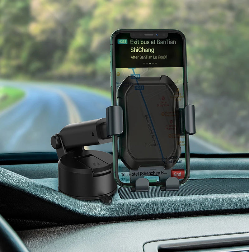 Suporte para telefone de carro Baseus Gravity Ventosa Suporte universal ajustável Suporte no suporte GPS do carro para iPhone 12 Pro Max Xiaomi POCO