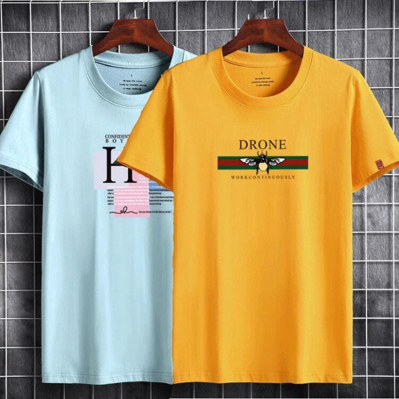 Camisetas masculinas 2024 Masculino Verão Algodão Manga Curta Moda Bottoming Tops Em Torno Do Pescoço Branco Tee Camiseta Oversized Roupas Masculinas