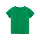 2024 Verão Meninas Meninos Camisetas Sólidas Roupas 100% Algodão Puro Manga Curta Amarelo Vermelho Verde Crianças UnderShirt Bottomming Roupas