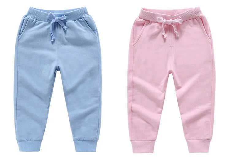 Venda de Calças Infantis Primavera Adolescente Menino Calças Esportivas Criança Casual Crianças Calças de Algodão Sólido Para Roupas de Menina Para 1-10 T