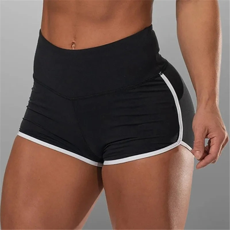 Novo Verão Esporte Shorts Mulheres Cintura Alta Elástica Sem Costura Leggings De Fitness Push Up Ginásio Treinamento Ginásio Calças Justas Bolso Curto