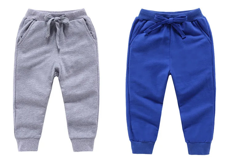 Venda de Calças Infantis Primavera Adolescente Menino Calças Esportivas Criança Casual Crianças Calças de Algodão Sólido Para Roupas de Menina Para 1-10 T