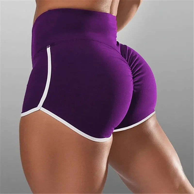 Novo Verão Esporte Shorts Mulheres Cintura Alta Elástica Sem Costura Leggings De Fitness Push Up Ginásio Treinamento Ginásio Calças Justas Bolso Curto