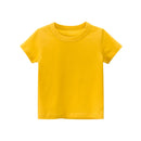 2024 Verão Meninas Meninos Camisetas Sólidas Roupas 100% Algodão Puro Manga Curta Amarelo Vermelho Verde Crianças UnderShirt Bottomming Roupas