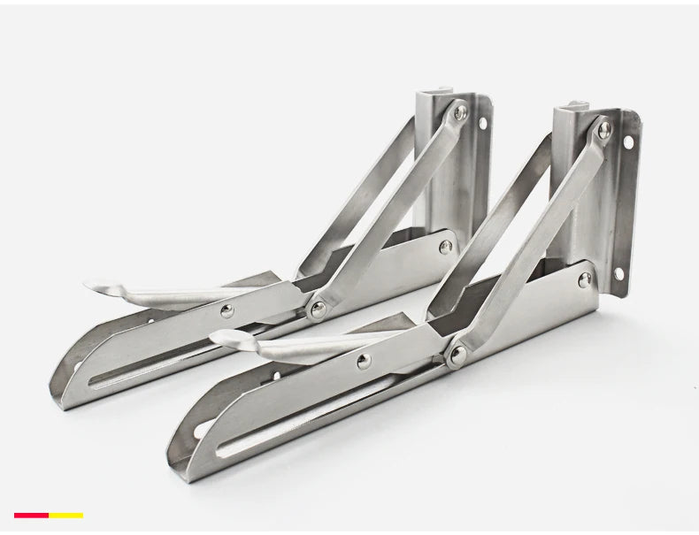 KAK 2pcs Suporte de prateleira dobrável Heavy Duty Aço inoxidável dobrável Suporte de prateleira Hardware para mesa de trabalho RV Car Saving Space