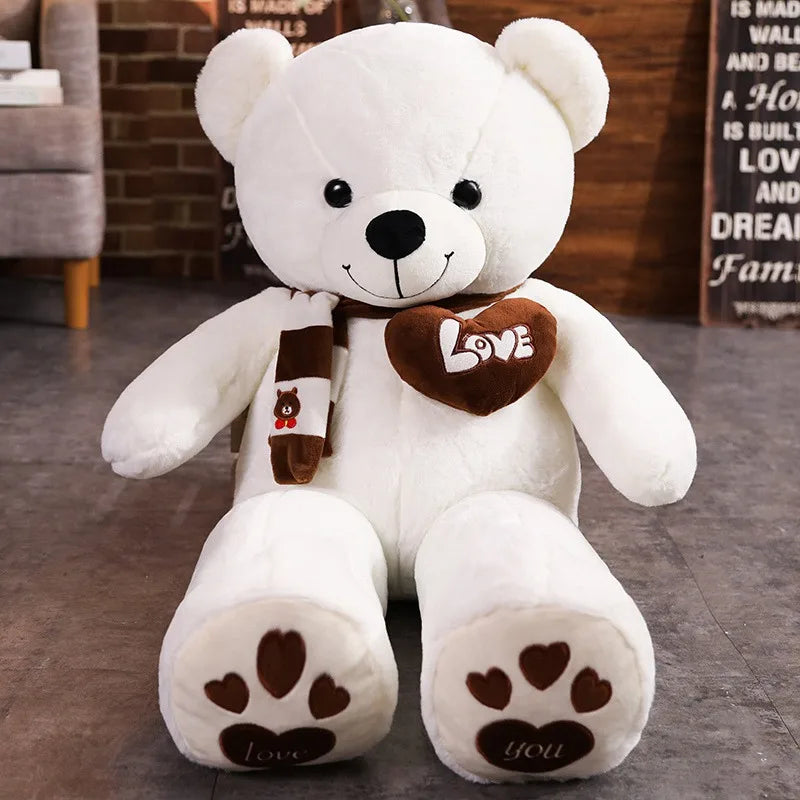 Urso de pelúcia de alta qualidade 4 cores com lenço Bichos de pelúcia Urso Brinquedos de pelúcia Boneca Travesseiro Crianças Amantes Aniversário Presente do bebê