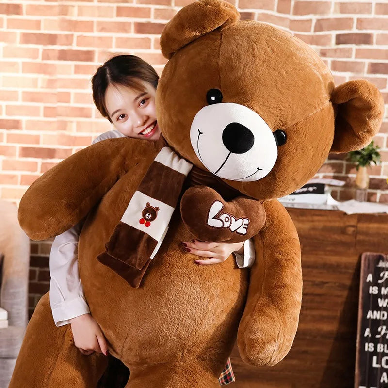 Urso de pelúcia de alta qualidade 4 cores com lenço Bichos de pelúcia Urso Brinquedos de pelúcia Boneca Travesseiro Crianças Amantes Aniversário Presente do bebê