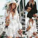 Venda quente Mulheres Sexy Com Decote Em V Lace Praia Biquíni Cover Up Feminino Boho Festa Casual Férias Praia Vestido Vestido de Verão Cover Up Outfits
