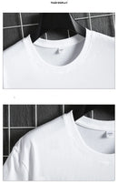 Camisetas masculinas 2024 Masculino Verão Algodão Manga Curta Moda Bottoming Tops Em Torno Do Pescoço Branco Tee Camiseta Oversized Roupas Masculinas
