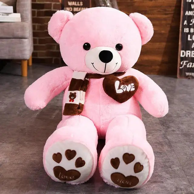 Urso de pelúcia de alta qualidade 4 cores com lenço Bichos de pelúcia Urso Brinquedos de pelúcia Boneca Travesseiro Crianças Amantes Aniversário Presente do bebê