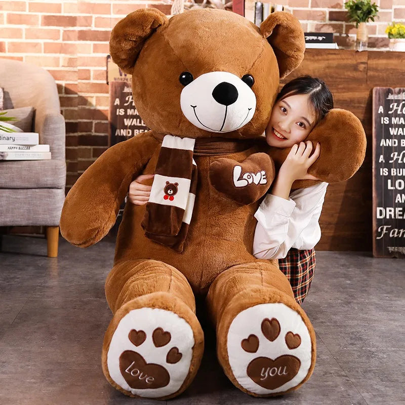 Urso de pelúcia de alta qualidade 4 cores com lenço Bichos de pelúcia Urso Brinquedos de pelúcia Boneca Travesseiro Crianças Amantes Aniversário Presente do bebê