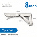 KAK 2pcs Suporte de prateleira dobrável Heavy Duty Aço inoxidável dobrável Suporte de prateleira Hardware para mesa de trabalho RV Car Saving Space