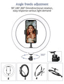 Luz de Anel LED RGB de 6/10/12 Polegadas, Lâmpada de Anel para Selfie, 15 Cores, 3 Modos com Suporte de Tripé, Plug USB para Transmissão ao Vivo no YouTube, Maquiagem e Fotografia