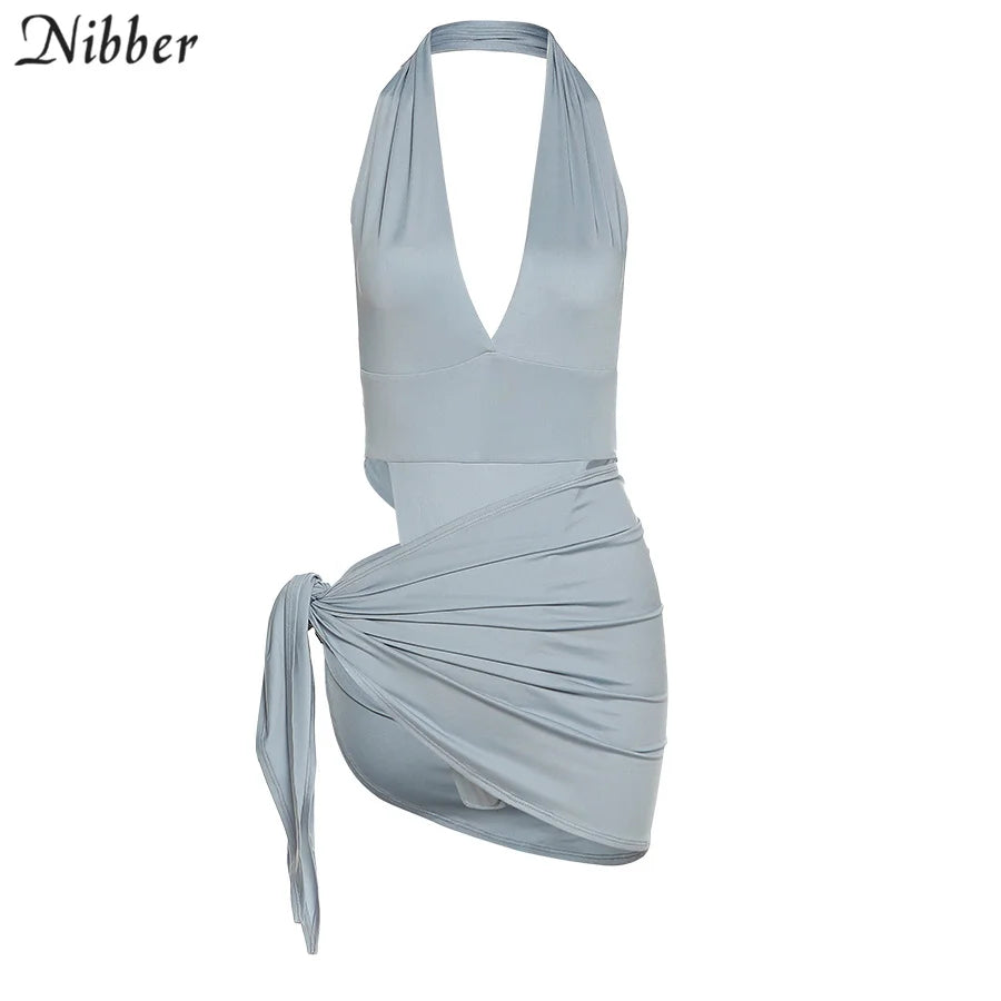 Nibber Sexy Beach Vacation Wear Basic Bikini Bodysuit Saias 2 Conjuntos de Duas Peças Para Roupas Femininas Ternos Maiô Feminino 2024