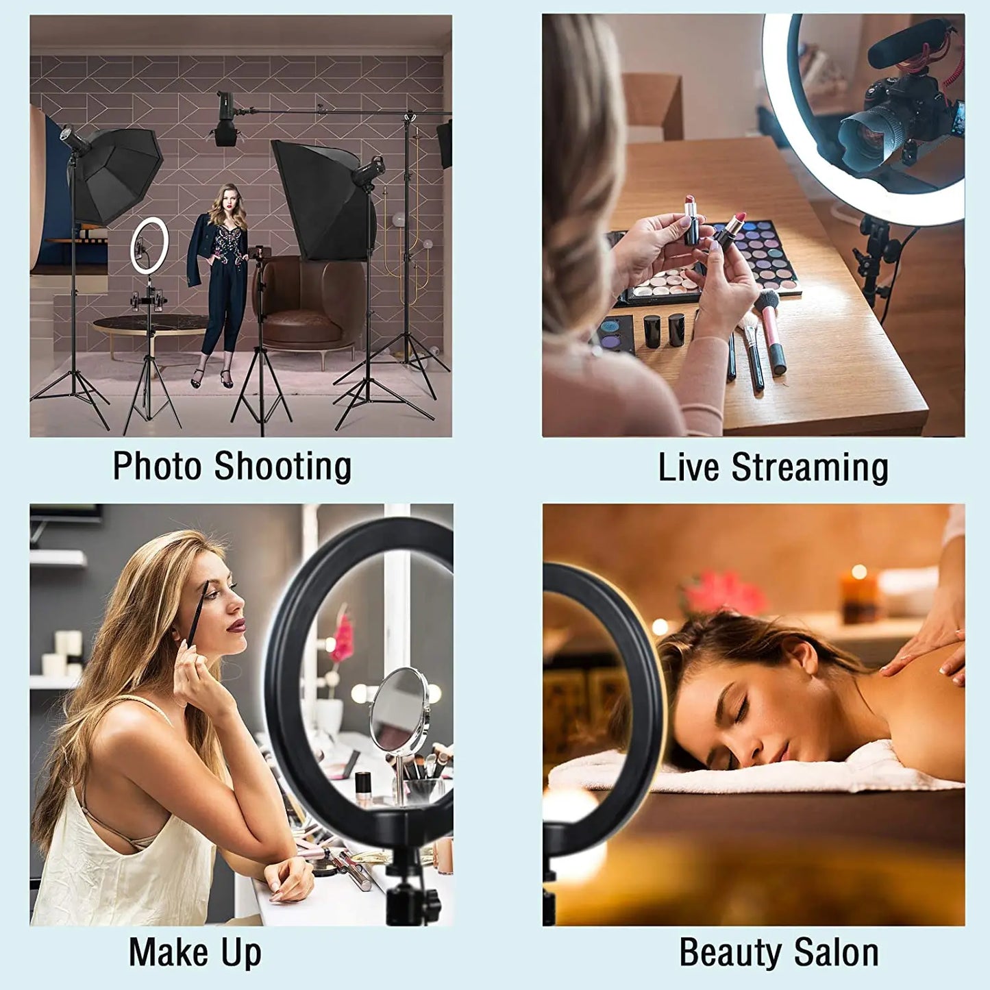 Luz de Anel LED de 10 Polegadas para Fotografia, Iluminação para Selfie com Suporte para Celular para Tiktok, Youtube, Vídeo de Maquiagem, Estúdio de Transmissão ao Vivo.