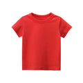 2024 Verão Meninas Meninos Camisetas Sólidas Roupas 100% Algodão Puro Manga Curta Amarelo Vermelho Verde Crianças UnderShirt Bottomming Roupas