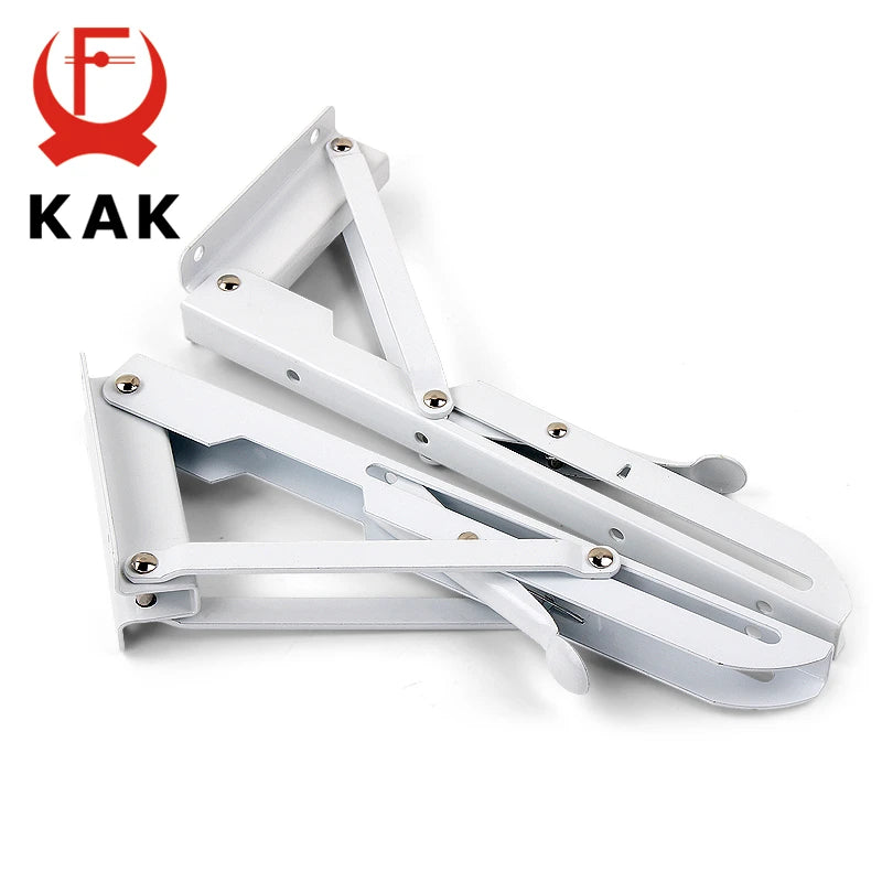 KAK 2pcs Suporte de prateleira dobrável Heavy Duty Aço inoxidável dobrável Suporte de prateleira Hardware para mesa de trabalho RV Car Saving Space