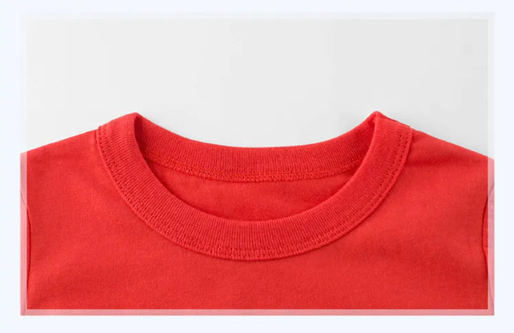 2024 Verão Meninas Meninos Camisetas Sólidas Roupas 100% Algodão Puro Manga Curta Amarelo Vermelho Verde Crianças UnderShirt Bottomming Roupas