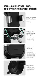 Suporte para telefone de carro Baseus Gravity Ventosa Suporte universal ajustável Suporte no suporte GPS do carro para iPhone 12 Pro Max Xiaomi POCO