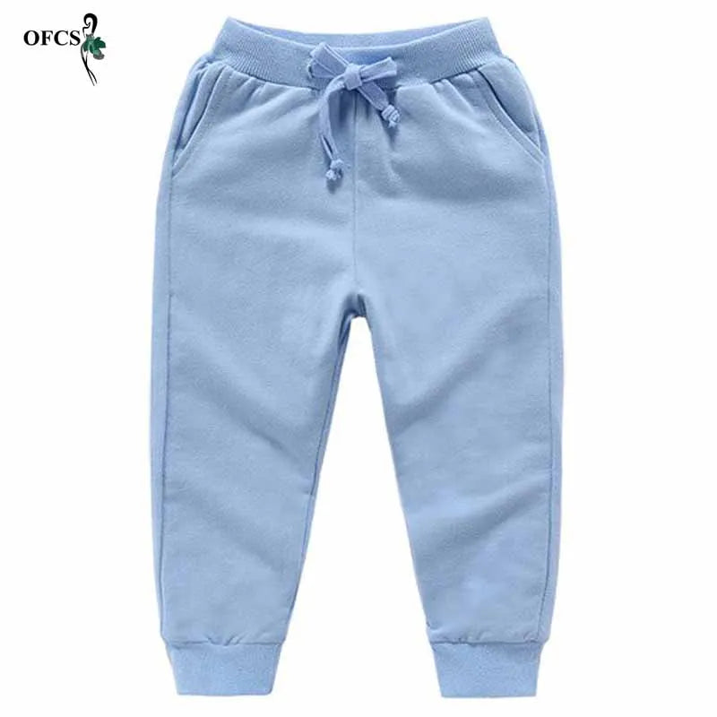 Venda de Calças Infantis Primavera Adolescente Menino Calças Esportivas Criança Casual Crianças Calças de Algodão Sólido Para Roupas de Menina Para 1-10 T