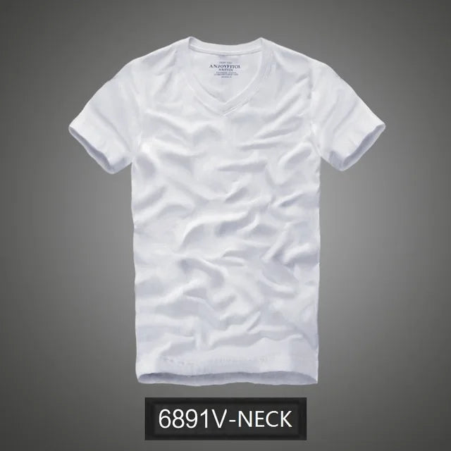 Camiseta 100% algodão sólido t-shirt homens de manga curta camiseta