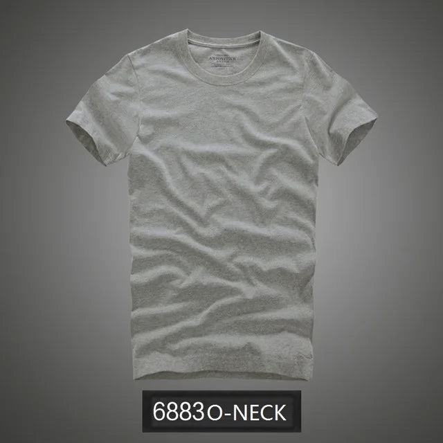 Camiseta 100% algodão sólido t-shirt homens de manga curta camiseta