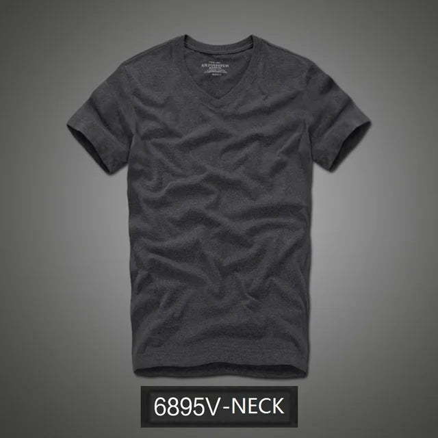 Camiseta 100% algodão sólido t-shirt homens de manga curta camiseta