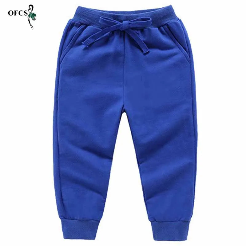 Venda de Calças Infantis Primavera Adolescente Menino Calças Esportivas Criança Casual Crianças Calças de Algodão Sólido Para Roupas de Menina Para 1-10 T