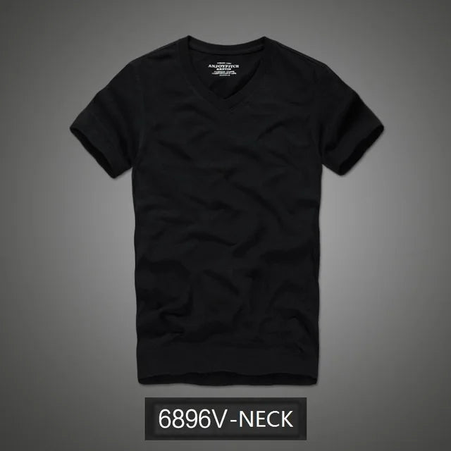 Camiseta 100% algodão sólido t-shirt homens de manga curta camiseta