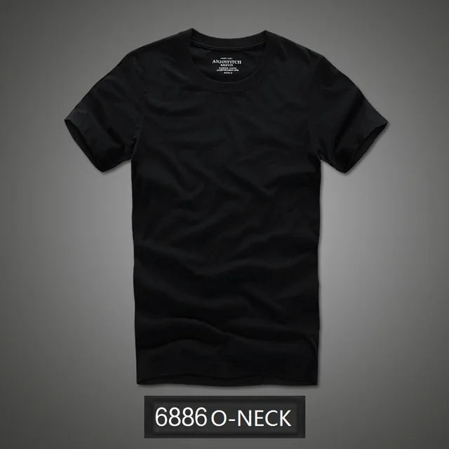 Camiseta 100% algodão sólido t-shirt homens de manga curta camiseta