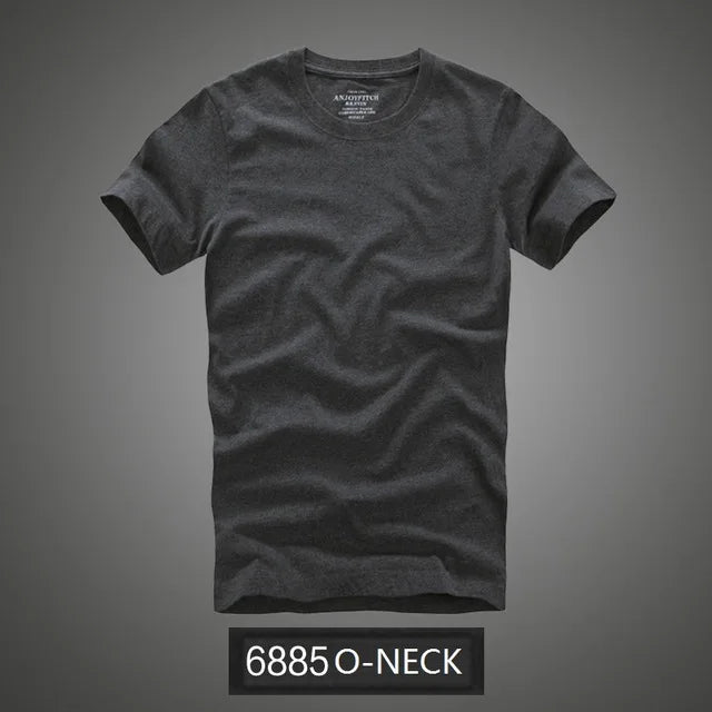 Camiseta 100% algodão sólido t-shirt homens de manga curta camiseta