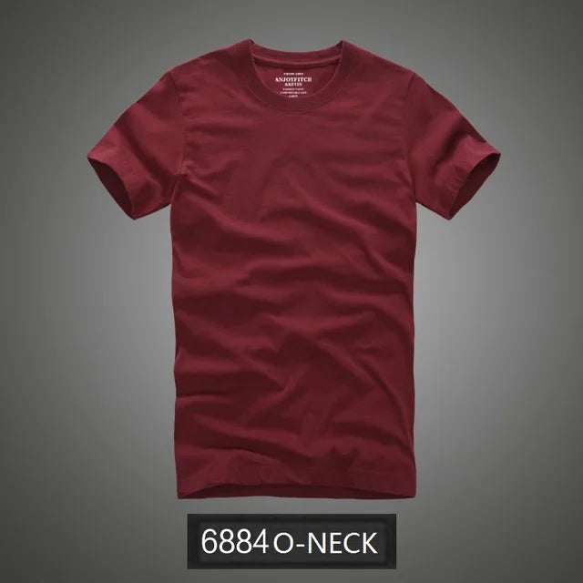 Camiseta 100% algodão sólido t-shirt homens de manga curta camiseta