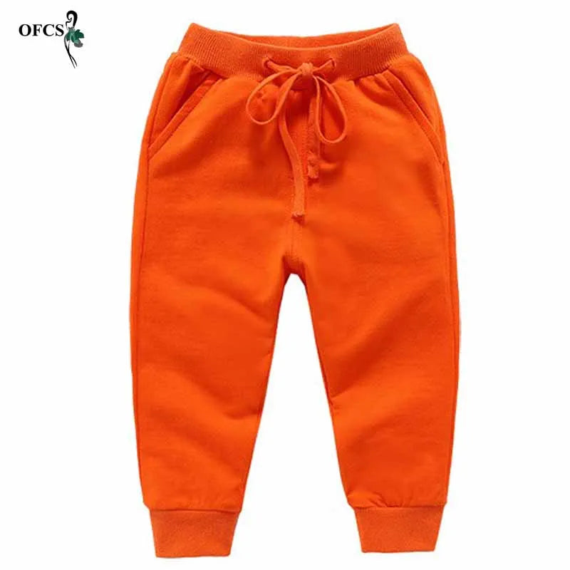 Venda de Calças Infantis Primavera Adolescente Menino Calças Esportivas Criança Casual Crianças Calças de Algodão Sólido Para Roupas de Menina Para 1-10 T