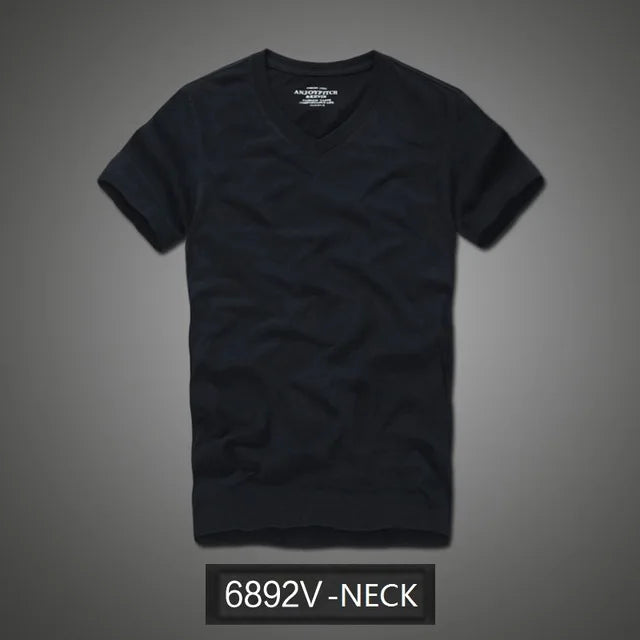 Camiseta 100% algodão sólido t-shirt homens de manga curta camiseta